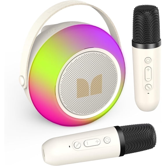 Monster MS62112 Hotshot Plus Portable Bluetooth Speakers, Mini Karaoke Machine, S15-White