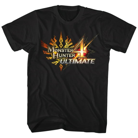 Monster Hunter 4 Ultimate Logo Black Adult T-Shirt