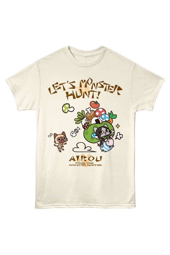 Airou From Monster Hunter Men's T Shirt (Ivory, Adult2XL)