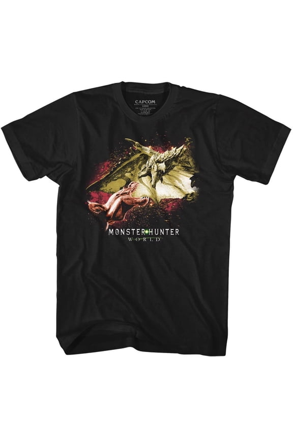 Monster Hunter Face Off Black Adult T-Shirt