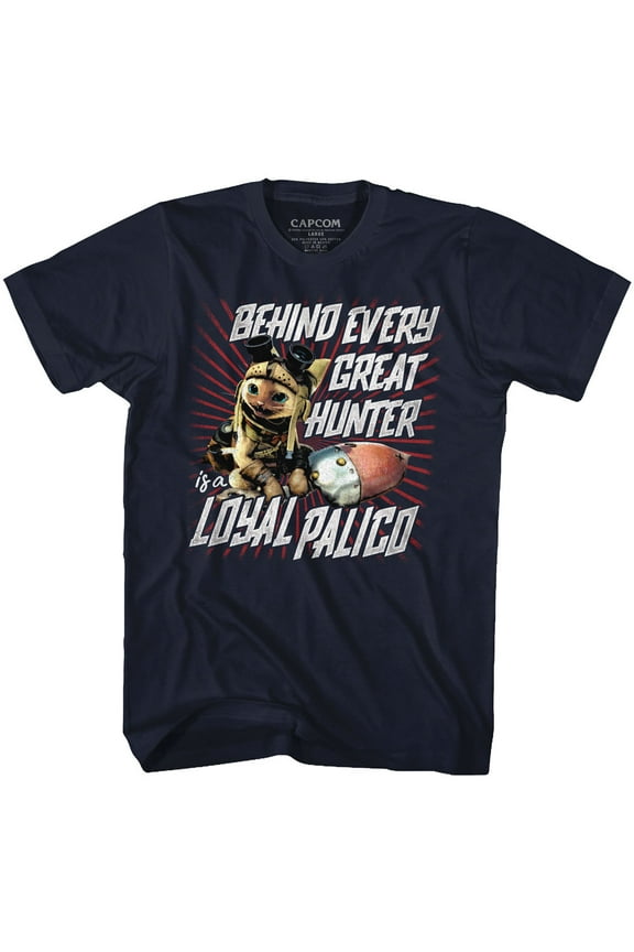 Monster Hunter Loyal Palico Navy Adult T-Shirt