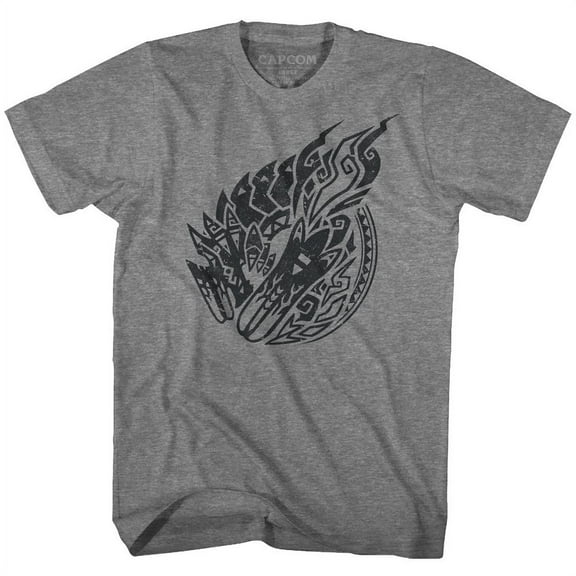 Monster Hunter MH3 Emblem Graphite Heather Adult T-Shirt