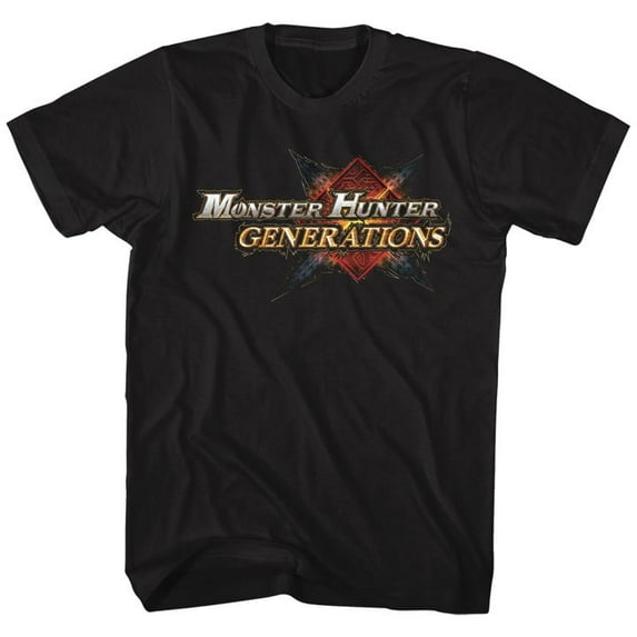Monster Hunter Logo Black Adult T-Shirt 5Xl
