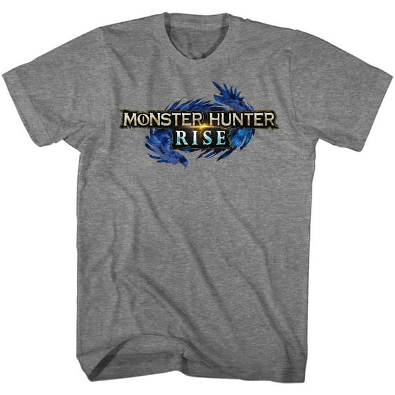 Monster Hunter Rise Logo Graphite Heather Adult T-Shirt 4Xl