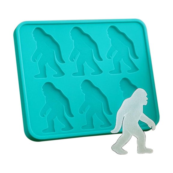 Monster Ice Mold,Molds with Homemade Flavored Frozen Snacks Large Silicone Ice Cube Mold Makes 6 Giant Whiskey Ice Ape Human-Shaped Ice GridSilicone (Blue)