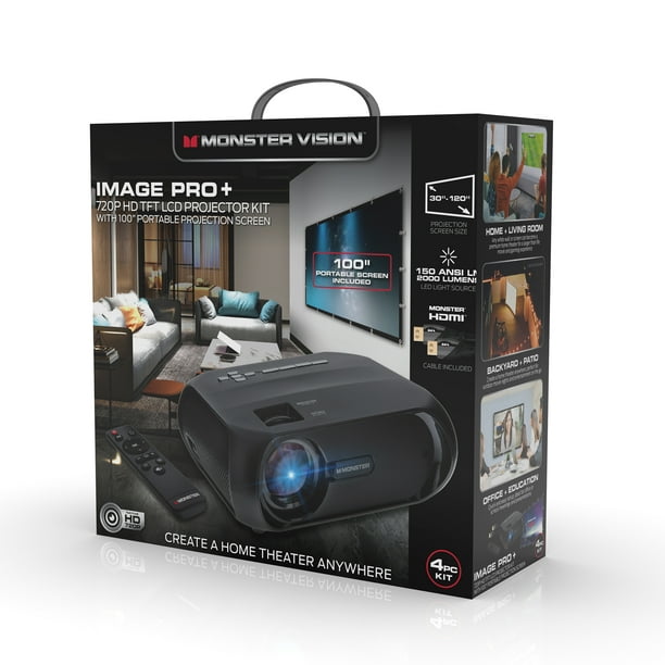 "Monster Image Pro 720P HD Home Theater Projector, Movie Multimedia