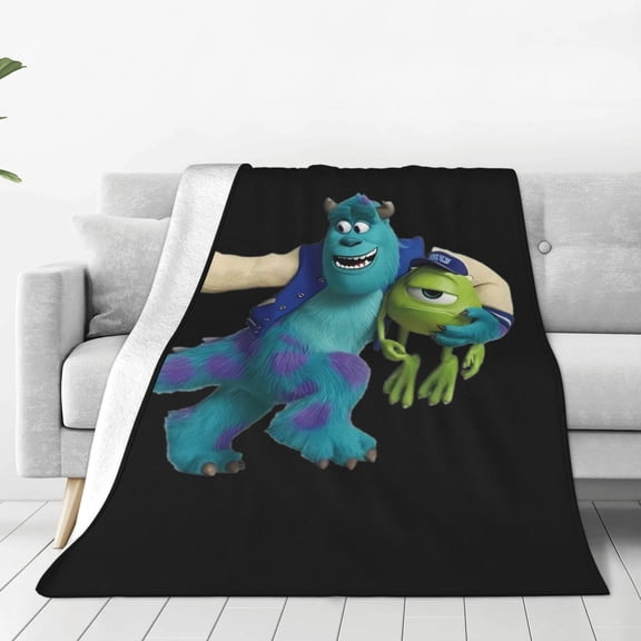 Monster Inc-1 (1) Throw Blanket Ultra Soft Warm All Season Decorative Pet Dog Fleece Blankets for Bed Chair Car Sofa Couch Bedroom