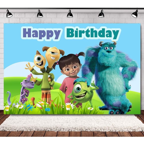 Monster Inc Backdrop for Birthday Party Decorations Boo Monster Background for Party Cake Table Decorations Supplies Monster Inc Theme Banner 5x3ft