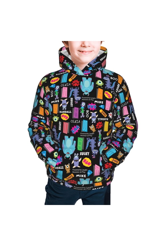 Monster Inc Girls Boys Graphic Hooded Sweatshirt Sizes 7-20 Pullover Sweatshirt Monster Inc Merch Gifts for Kids Teens