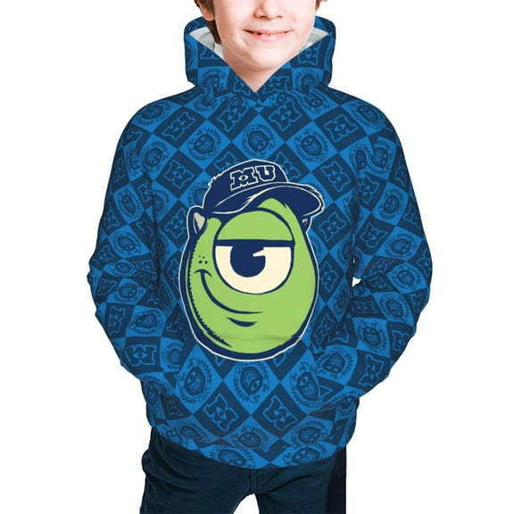 Monster Inc Girls Boys Graphic Hooded Sweatshirt Sizes 7-20 Pullover Sweatshirt Monster Inc Merch Gifts for Kids Teens