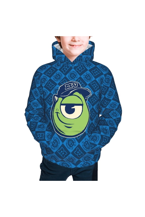Monster Inc Girls Boys Graphic Hooded Sweatshirt Sizes 7-20 Pullover Sweatshirt Monster Inc Merch Gifts for Kids Teens