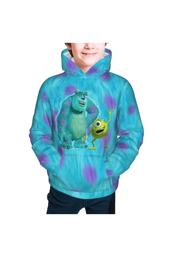 Monster Inc Girls Boys Graphic Hooded Sweatshirt Sizes 7-20 Pullover Sweatshirt Monster Inc Merch Gifts for Kids Teens