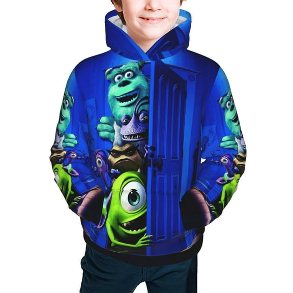 Monster Inc Girls Boys Graphic Hooded Sweatshirt Sizes 7-20 Pullover Sweatshirt Monster Inc Merch Gifts for Kids Teens