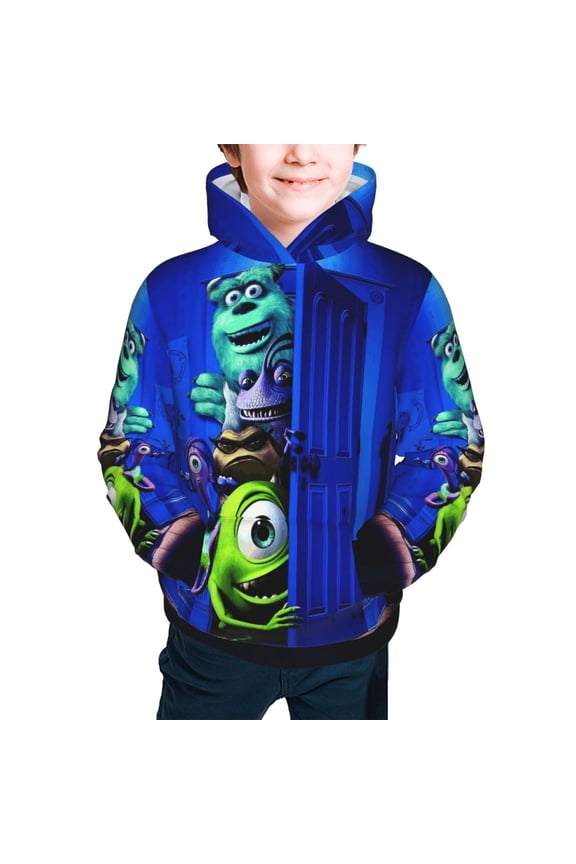 Monster Inc Girls Boys Graphic Hooded Sweatshirt Sizes 7-20 Pullover Sweatshirt Monster Inc Merch Gifts for Kids Teens