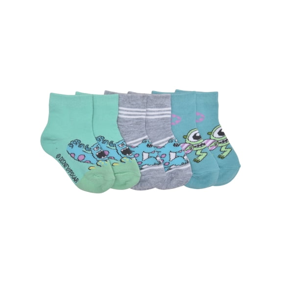 Monsters Inc. Unisex Toddler Ankle Easter Socks, 3-pack, Sizes 12M-5T