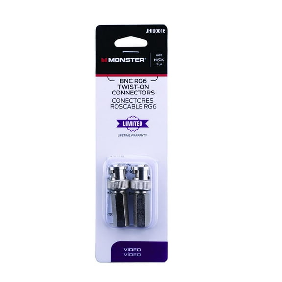 Monster JHIU0016 Just Hook It BNC RG6 Twist-on Coax Connectors