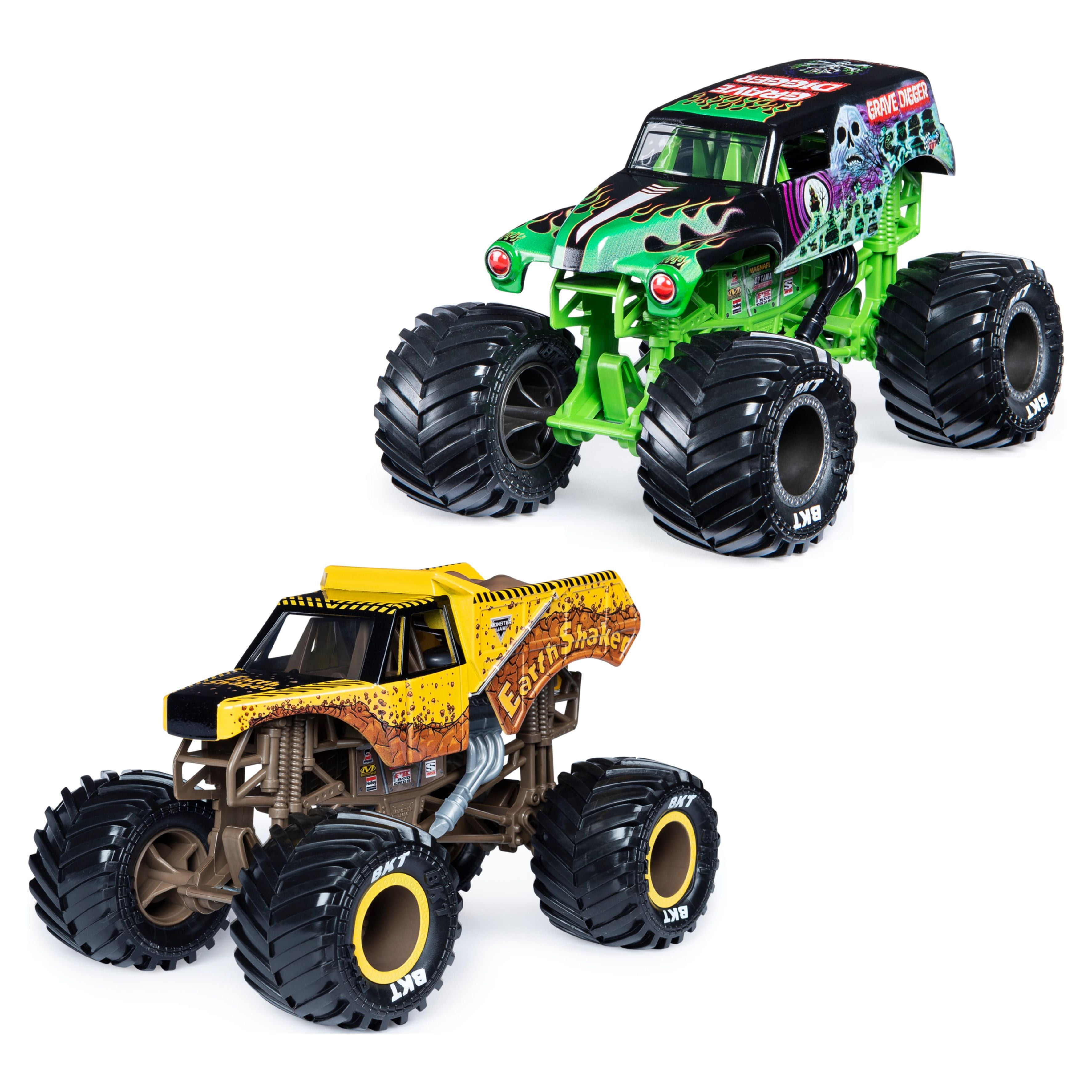 Year 2020 Monster Jam 1:24 Scale Die Cast Metal Official Truck Series -  EARTH SHAKER 20120669 with Monster Tires and Working Suspension