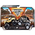 thumbnail image 1 of Monster Jam 1:64 Bulldozer Vs. Racing Stripes Monster Trucks, 1 of 6