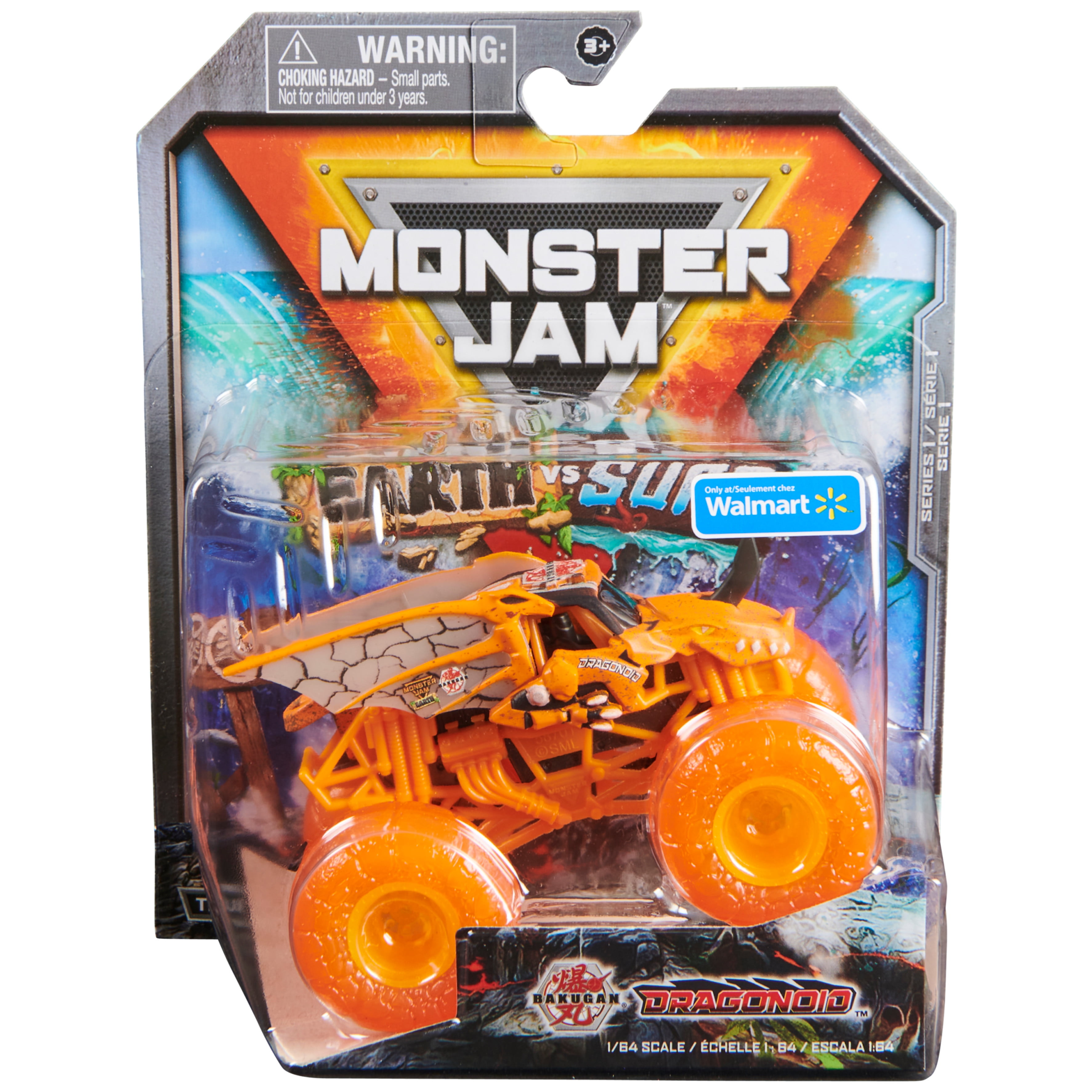 Monster Jam 1:64 Earth Vs. Surf Bakugan Dragonoid (Walmart