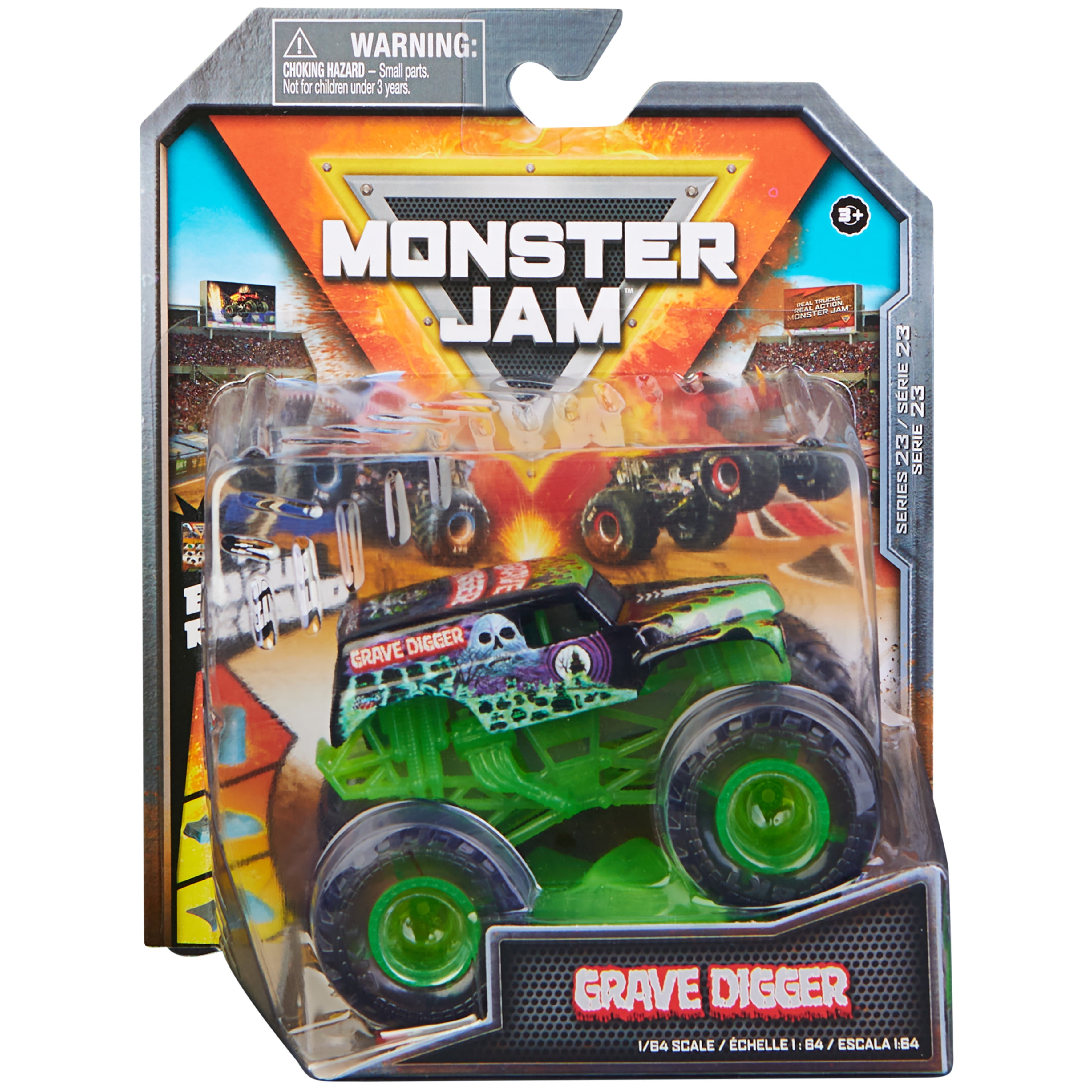 Monster Jam 1:64 Grave Digger Monster Truck, See-Thru Crew Series