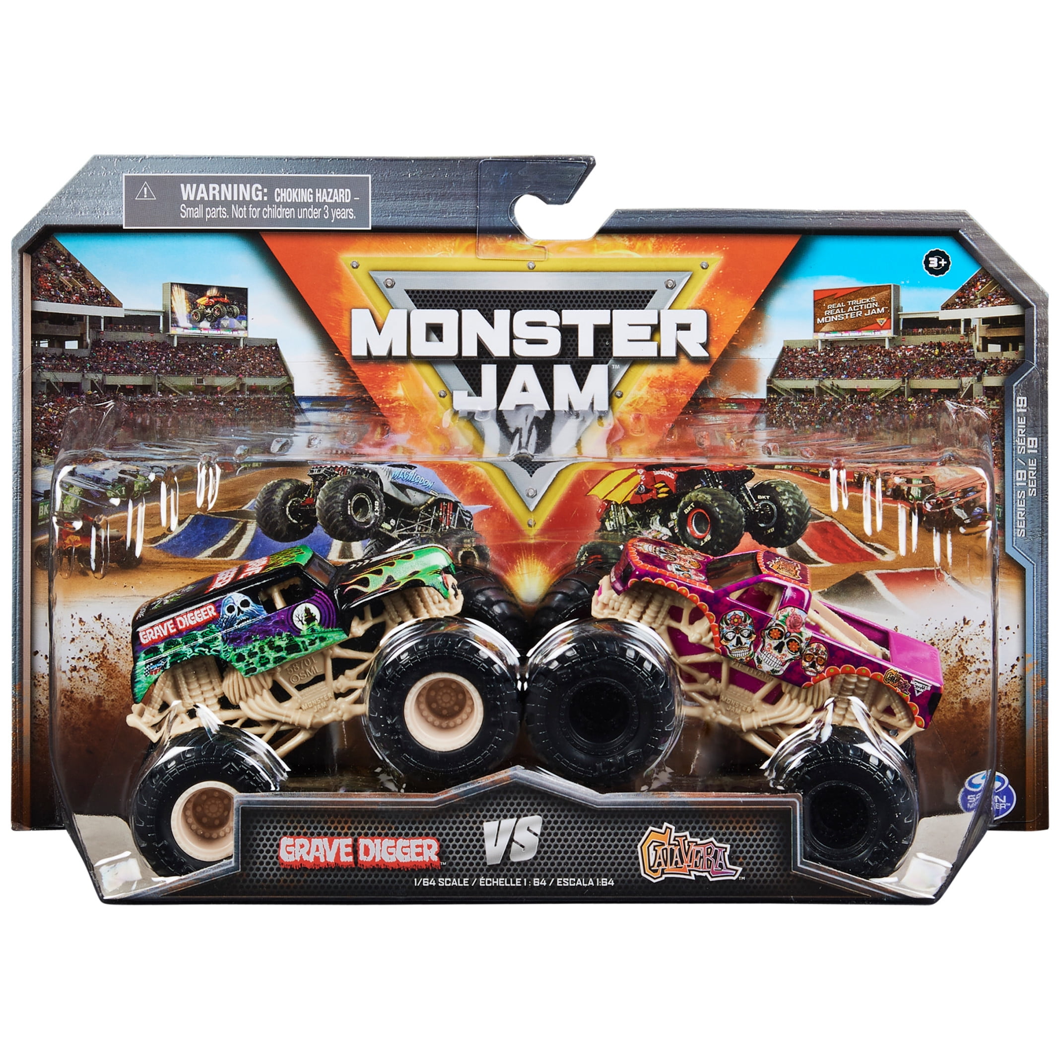 Monster Jam Toy Trucks 1:64 Scale - Grave Digger Vs Monster Jam Toy Trucks 1:64 Scale - Grave Digger Vs