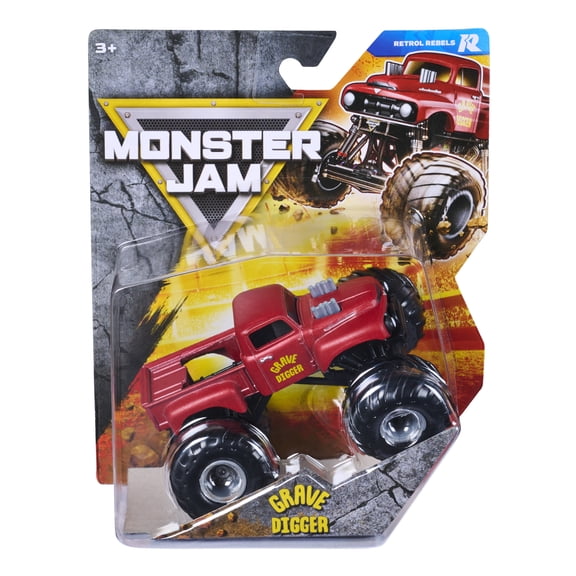 Monster Jam, Official Grave Digger Monster Truck, Die-Cast Vehicle, 1:64 Scale, Kids Toys for Boys Ages 3 and up