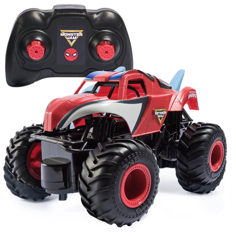 LittleMonster カーボンジャンプキュー ユニロック ワインレッド13 Monster Jam, Marvel Spider-Man RC Monster Truck, 1:24 Scale