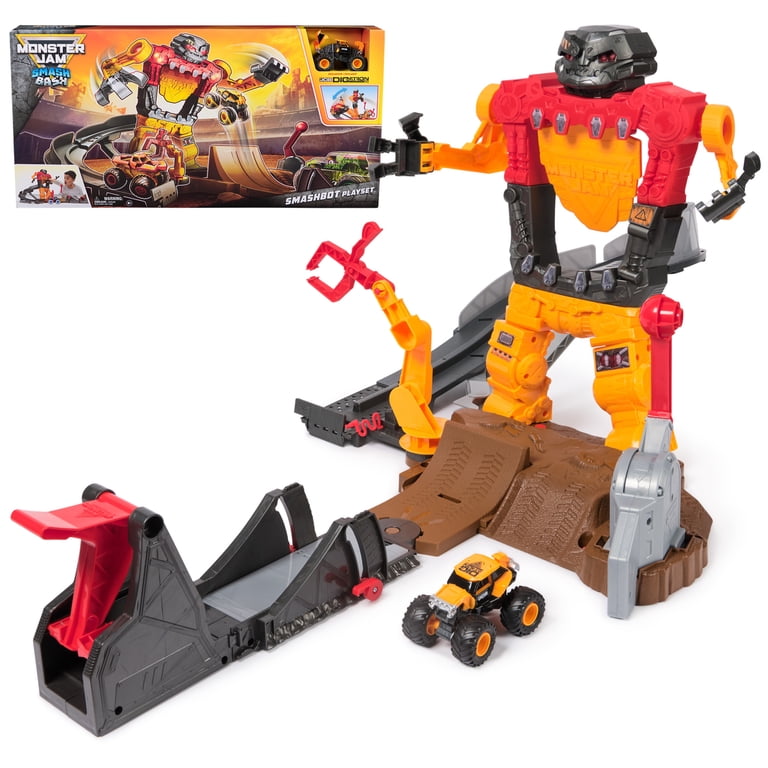 【The Rumble Monsters】SEVENブラック-ミサイルアーム- Monster Jam Smash & Bash SmashBot Playset with Launcher and