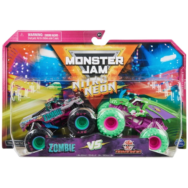 Monster Jam Neon 1:64 Nitro Trucks, Dragonoid Vs. Zombie - Walmart