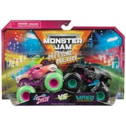 Monster Jam, 2-Pack Neon 164 Nitro Monster Trucks, Sparkle Smash Vs. Max-D