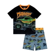 Monster Jam 2-Piece Short Sleeve and Short Pajama Set, 4-12