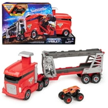Monster Jam, 2-in-1 Launch N’ Go Hauler Playset and Storage with Exclusive Monster Truck