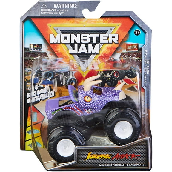 Monster Jam 2022 Spin Master 1:64 Diecast Truck with Bonus Accessory: Arena Favorites Jurassic Attack