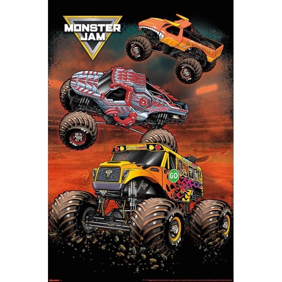 Monster Jam - Alien Invasion, Soldier Fortune, Whiplash Wall Poster, 22.375" x 34"