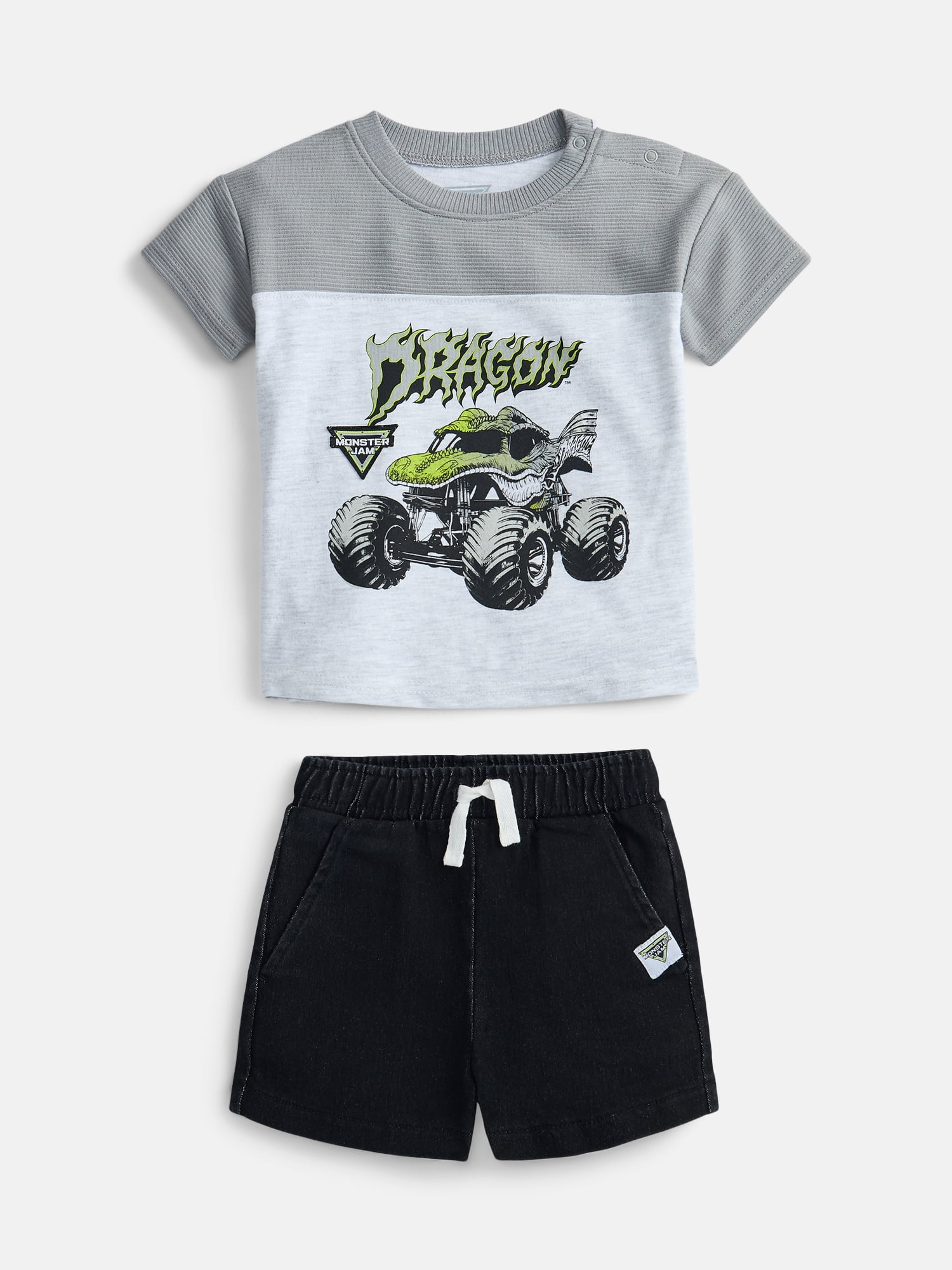 Monster Jam Baby Boys Graphic Tee and Matching Shorts Set, 2-Piece, Sizes 0/3M-24M
