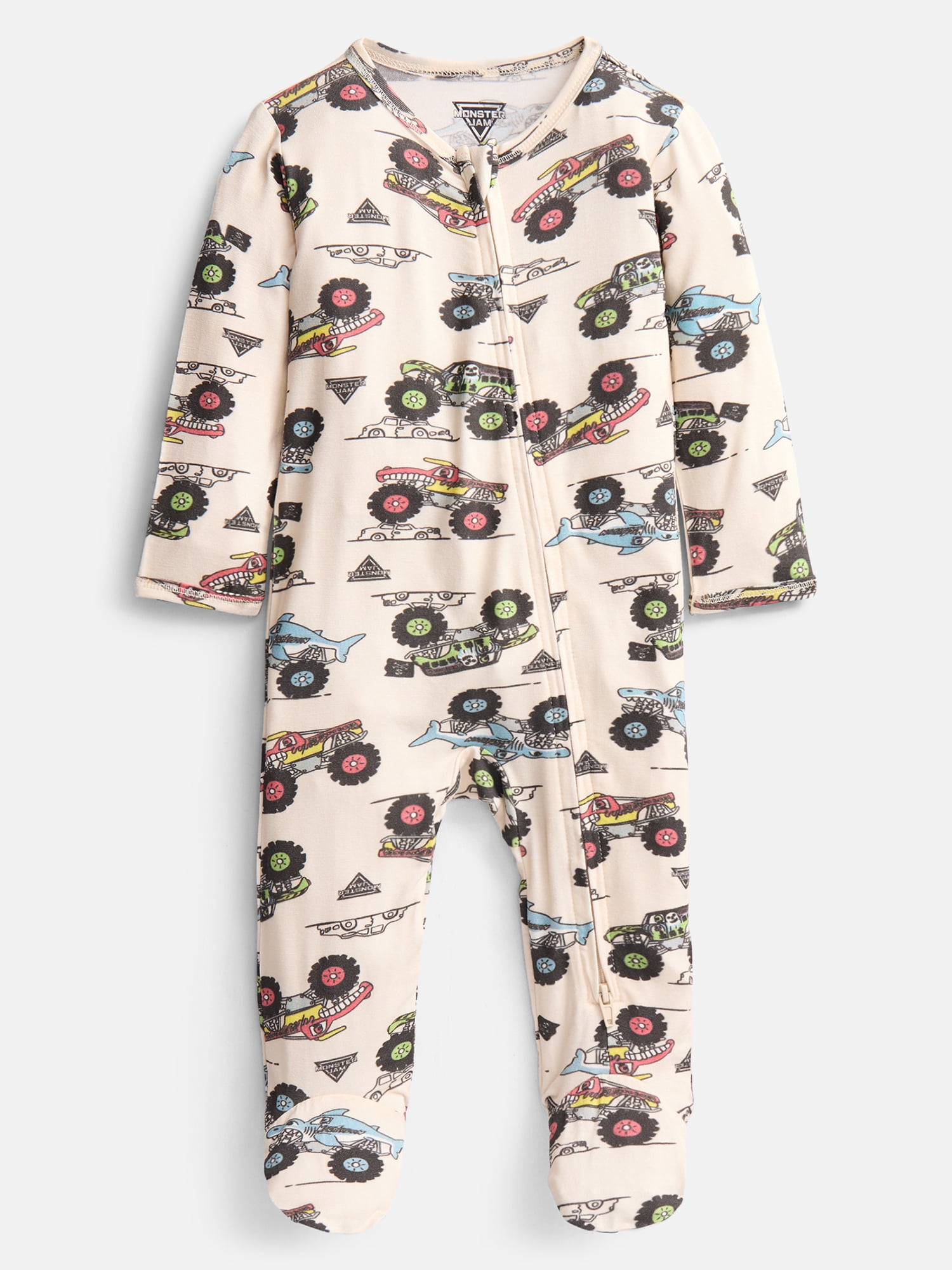 Monster Jam Baby Boys Sleep & Play Footed Pajamas, One Piece, Sizes NB-6/9M