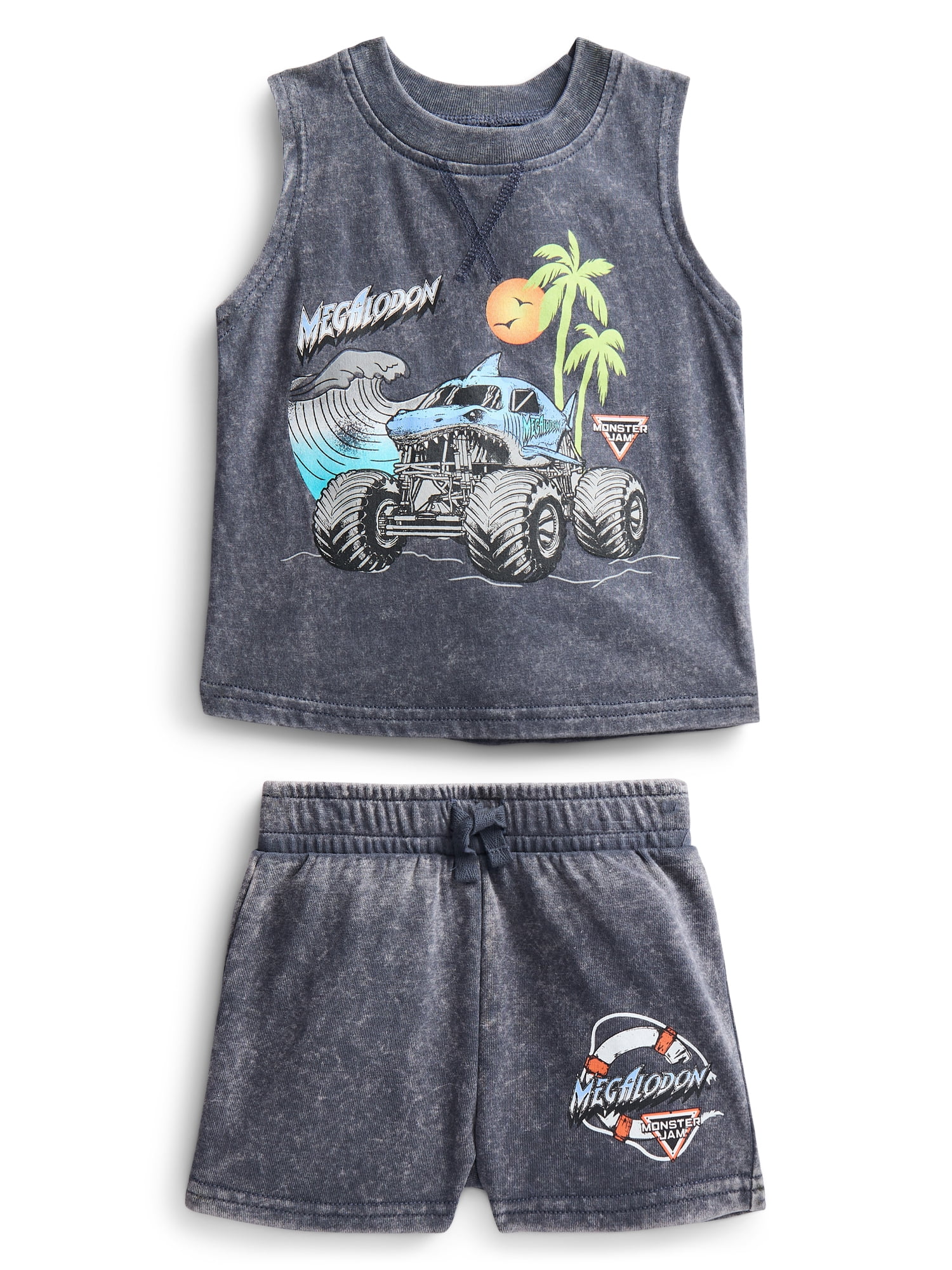 Monster Jam Baby Boys Sleeveless Graphic Tank Top and Shorts Set, 2-Piece, Sizes 0/3M-24M