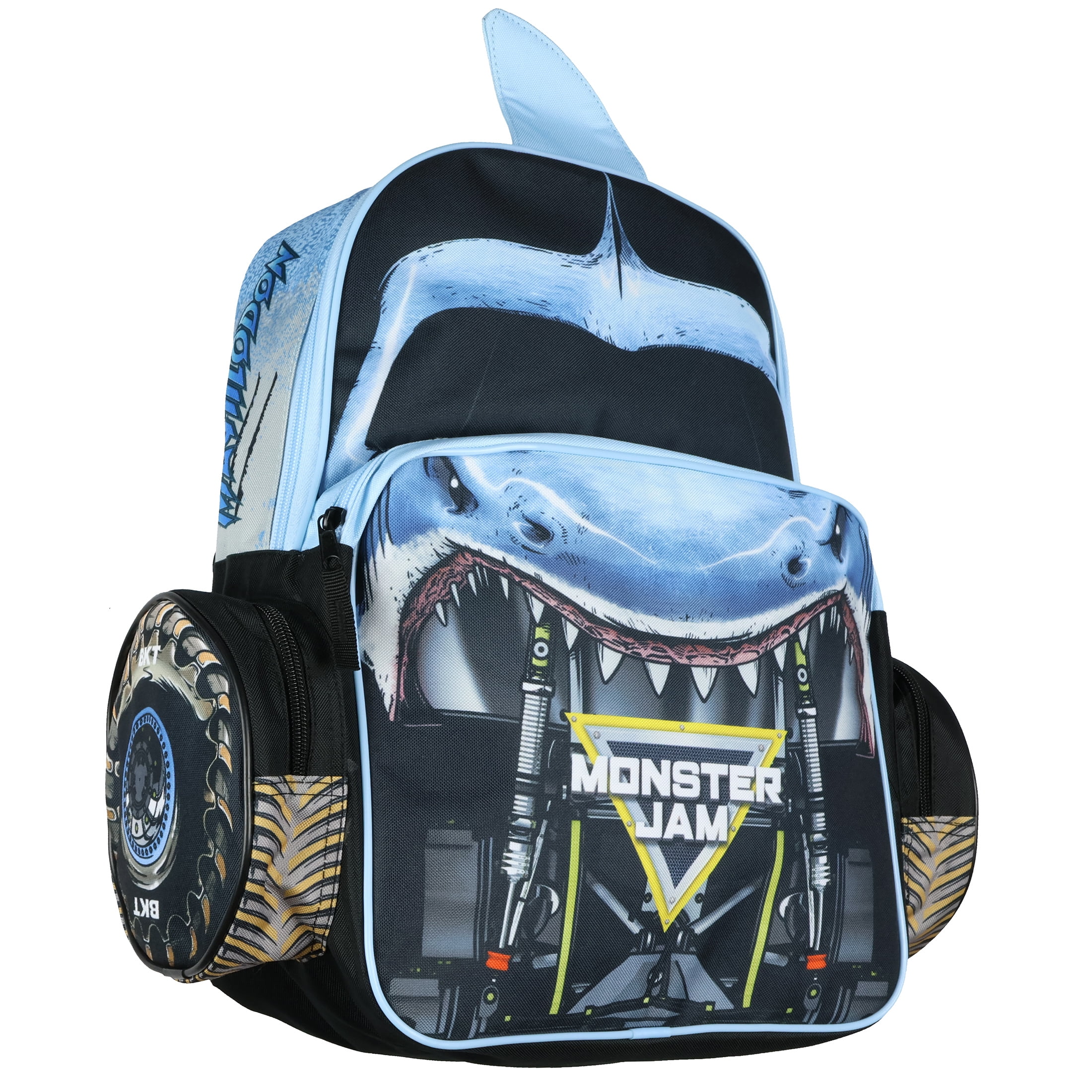 Monster Jam Backpack Megalodon Predator Truck Grill Laptop Tech Travel Daypack 16"
