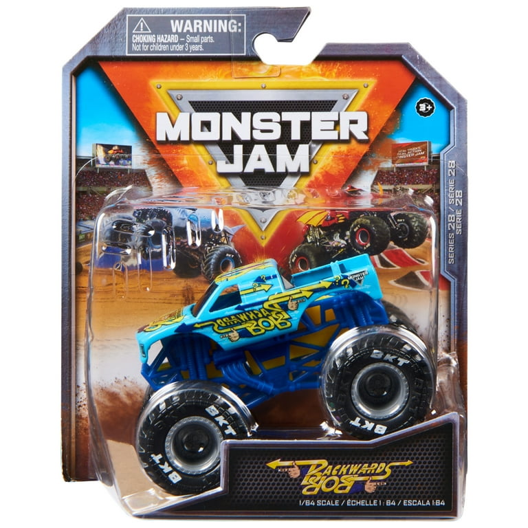 Walmart Official Monster Jam Truck Toy - Backwards Bob, 1:64