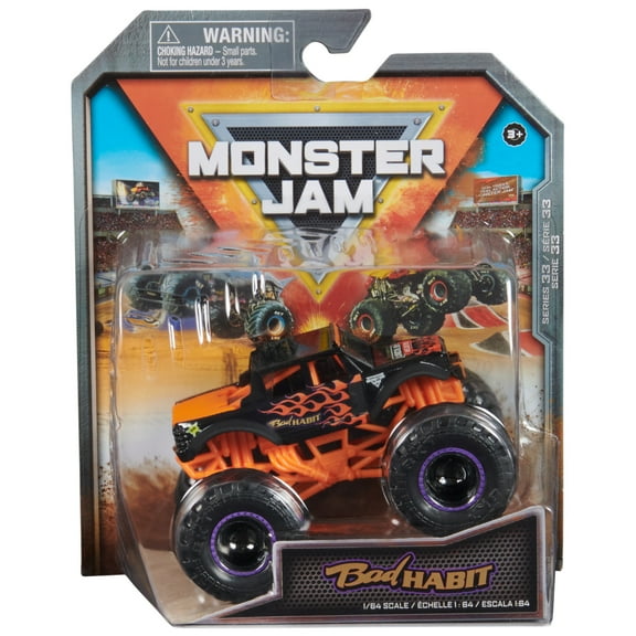 Monster Jam Bad Habit - 1:64 Scale Monster Trucks, Girl and Boy Toys