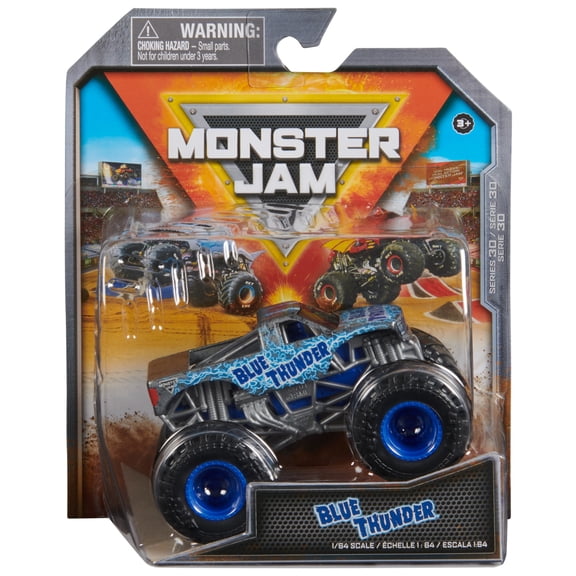 Monster Jam Blue Thunder - 1:64 Scale Monster Trucks, Girl and Boy Toys