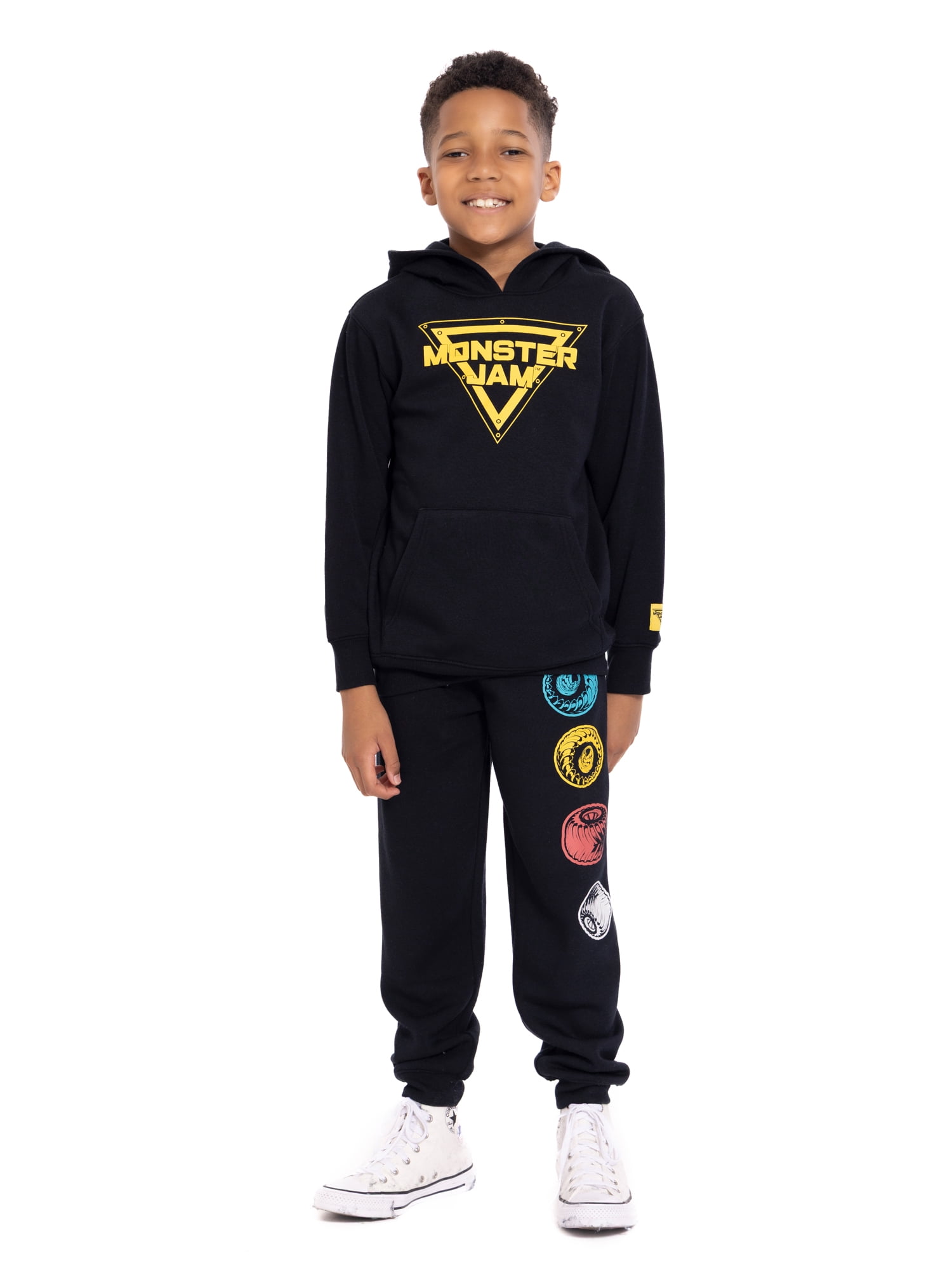 Monster Jam Boy's Graphic Hoodie with Matching Jogger Pant, 2 Piece Set, Sizes 4-16