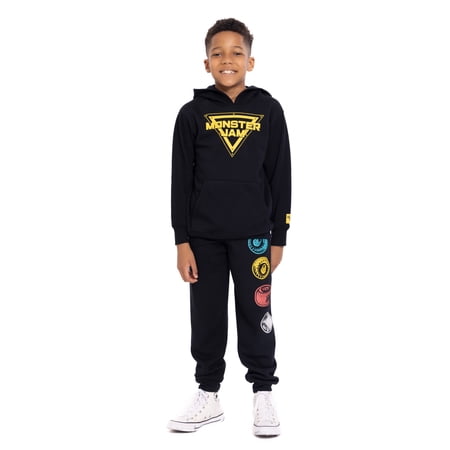 Monster Jam Boy's Graphic Hoodie with Matching Jogger Pant, 2 Piece Set, Sizes 4-16