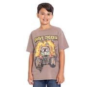 Monster Jam Boys Mineral Washed Graphic Tee with Short Sleeves, Sizes 4-18