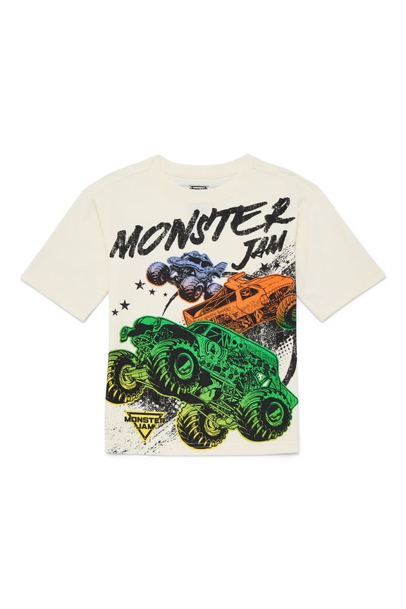 Monster Jam Boys Graphic Tee with Short Sleeves, Sizes 4-18