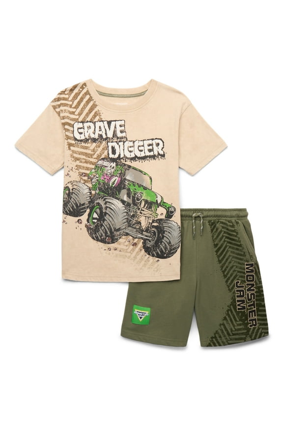 Boys' Grave Digger Graphic Tee and Shorts Set, 2-Piece, Sizes 4-10