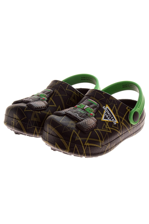 Boys Grave Digger Slip-On Clogs with Back Strap (Little Kids), Green, Size: 5-6