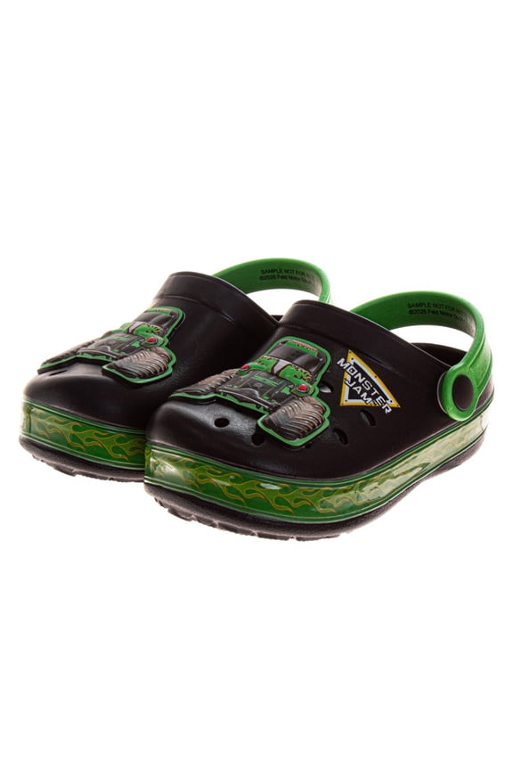 Boys Grave Digger Slip-On Clogs with Back Strap (Toddler), Green, Size: 7-8