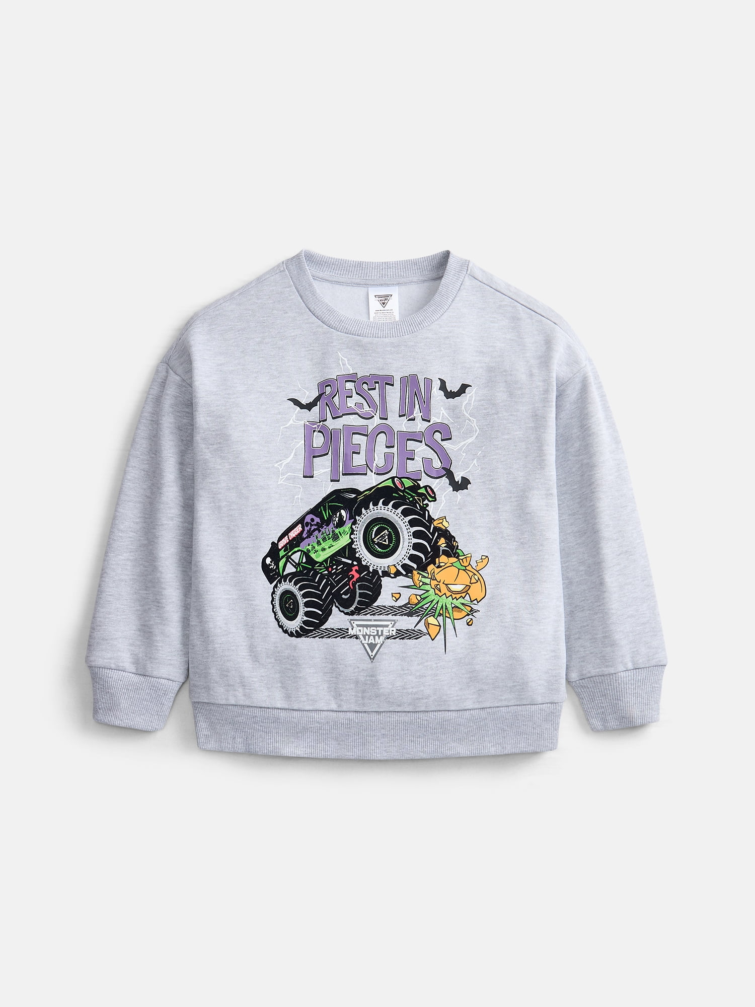 Monster Jam Boys' Halloween Graphic Sweatshirt with Long Sleeves, Sizes 4-18
