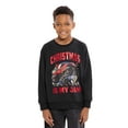 thumbnail image 1 of Monster Jam Boys Long Sleeve Holiday Graphic Crewneck, Sizes 4-18, 1 of 5